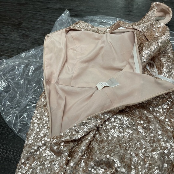 Dressy collection sequin Rose gold dress size 14 - Picture 16 of 16